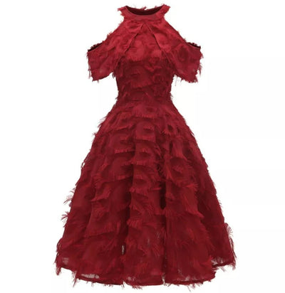 Vintage Rotes Hochzeitskleid