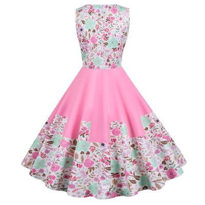 Vintage Prinzessin Rosa Blumen Kleid