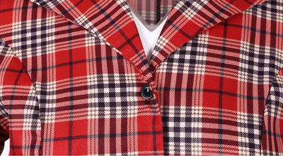 Rot-schwarz gestreiftes Vintage-Kleid