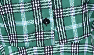 Grün-schwarz gestreiftes Vintage-Kleid