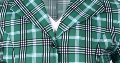 Grün-schwarz gestreiftes Vintage-Kleid