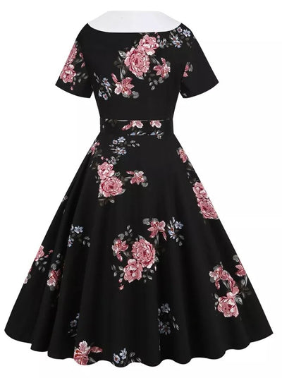 Vintage 50er Jahre Rockabilly Kleid Blumen