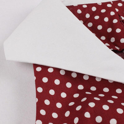 Weinrotes Vintage-Rockabilly-Kleid aus Baumwolle