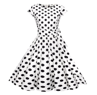 Schwarz-weißes romantisches Vintage-Kleid