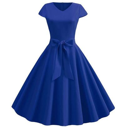Blaues romantisches Vintage-Kleid