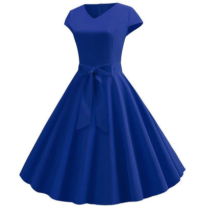 Blaues romantisches Vintage-Kleid
