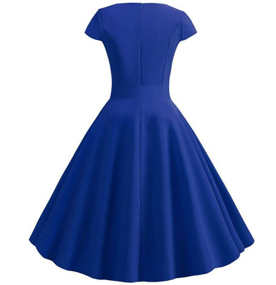 Blaues romantisches Vintage-Kleid