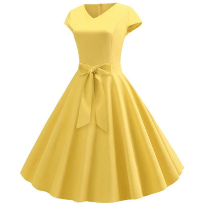 Gelbes romantisches Vintage-Kleid