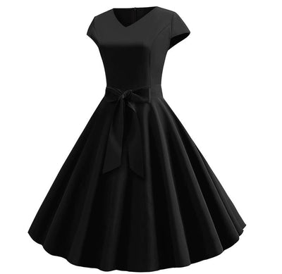 Schwarzes romantisches Vintage-Kleid
