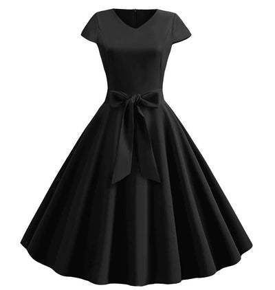 Schwarzes romantisches Vintage-Kleid