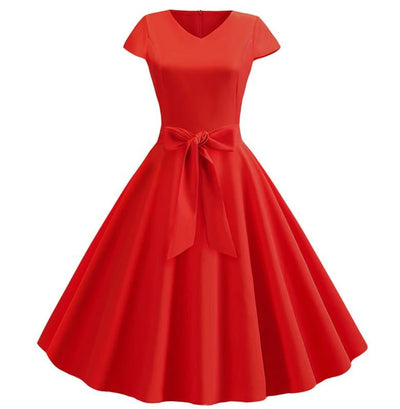 Rotes romantisches Vintage-Kleid