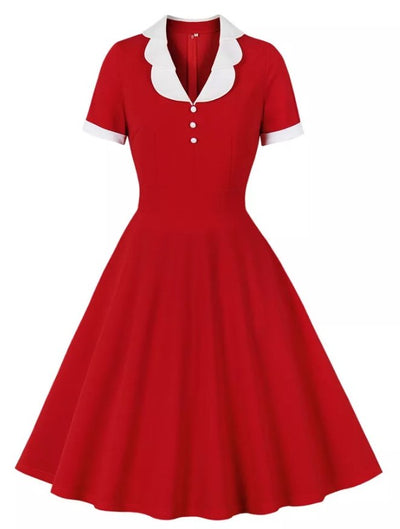 Leidenschaftliches rotes Vintage-Kleid