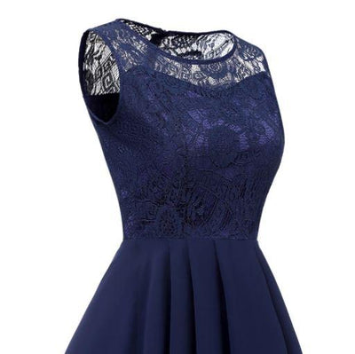 Vintage Marineblaues schickes Abendkleid