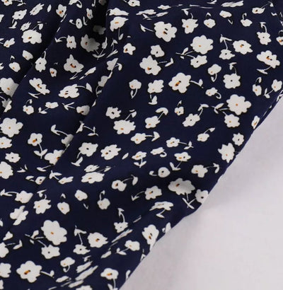 Marineblaues, hoch tailliertes Vintage-Kleid