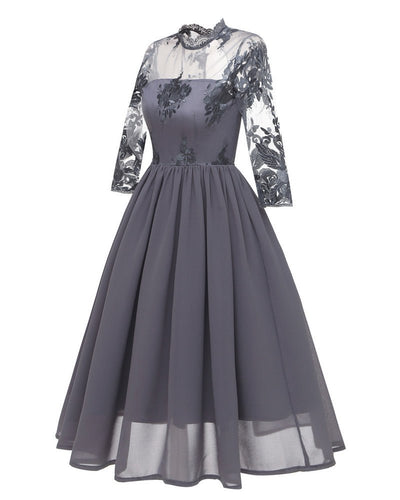 Trendiges Vintage-Kleid Grau