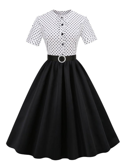 Trendiges Vintage-Kleid Schwarz