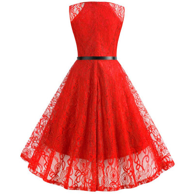 Rotes Trapez-Vintage-Kleid
