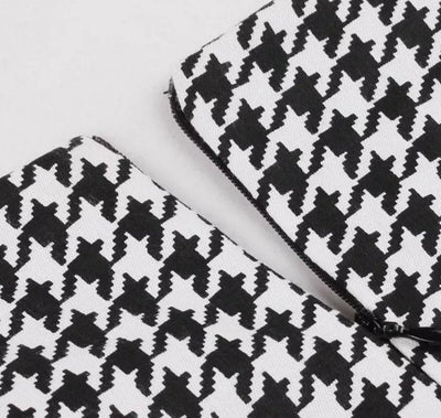 Vintage schwarz-weißes Gingham-Kleid