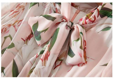 Langes altrosa Vintage-Kleid