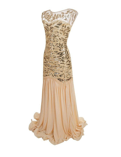 Vintage 1920er Jahre Flapper Kleid Beige