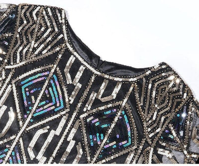 Vintage 1920er Gatsby Langes Goldkleid