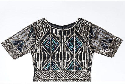 Vintage 1920er Gatsby Langes Goldkleid