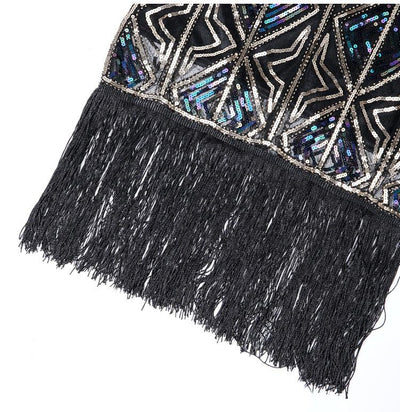 Vintage 1920er Gatsby Langes Goldkleid