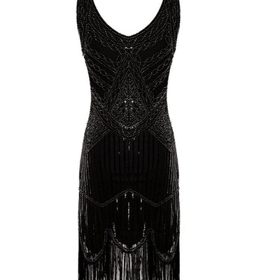 Vintage 1920er Gatsby Kleid Schwarz