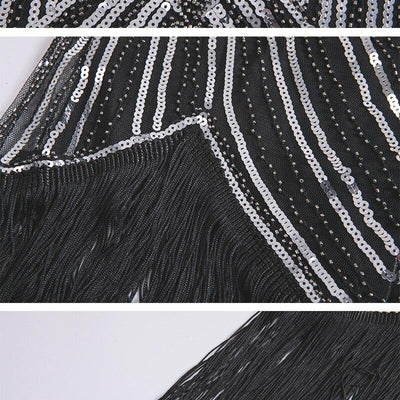 Silbernes 20er-Jahre-Kleid