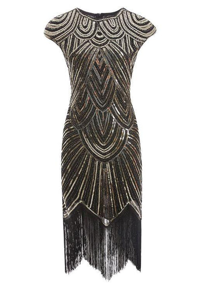 Goldenes 20er-Jahre-Kleid
