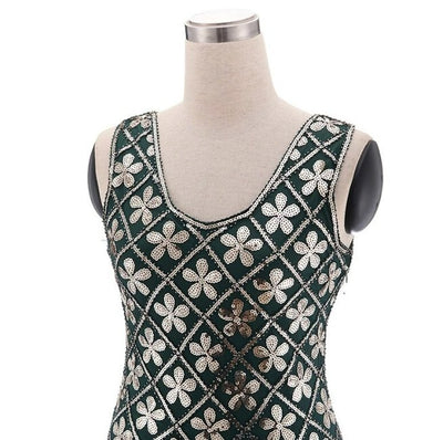 Goldfarbenes Plus Size 1920er-Jahre-Vintage-Kleid