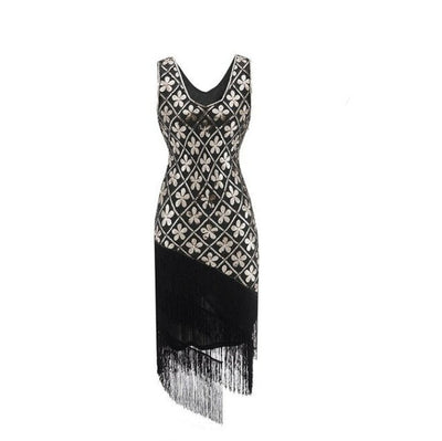 Goldfarbenes Plus Size 1920er-Jahre-Vintage-Kleid