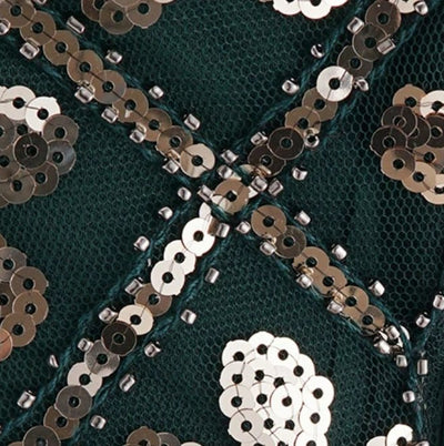 Grüngold Plus Size 1920er Vintage Kleid