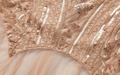 Langes rosa Vintage-Kleid aus den 1920er Jahren