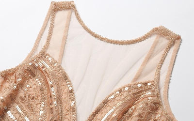 Langes rosa Vintage-Kleid aus den 1920er Jahren