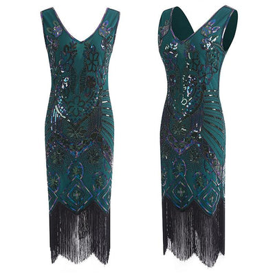 Paris 1920er Vintage Kleid Grün