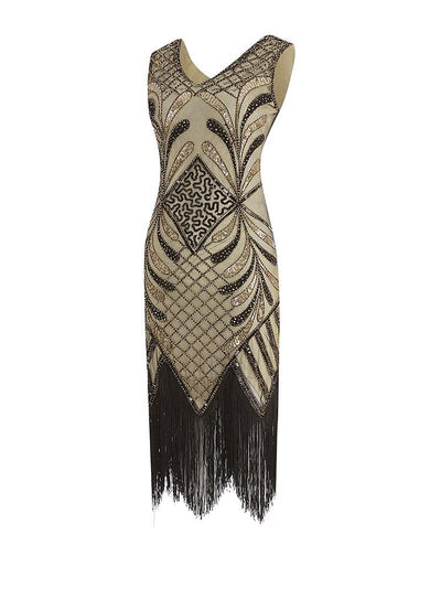 Goldenes Kleid im Stil der 20er Jahre