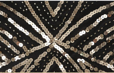 1920er Jahre Retro-Schwarz-Gold-Vintage-Kleid