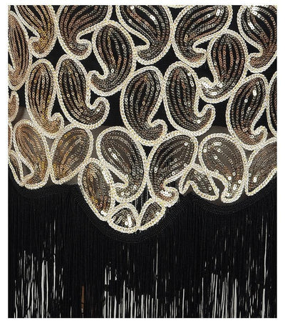 Sexy schwarzgoldenes Vintage-Kleid aus den 1920er Jahren