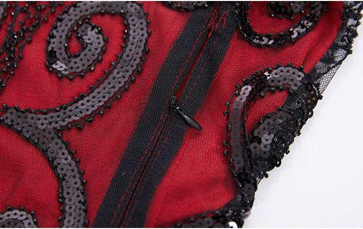 Rotes Spitzenkleid aus den 1920er Jahren