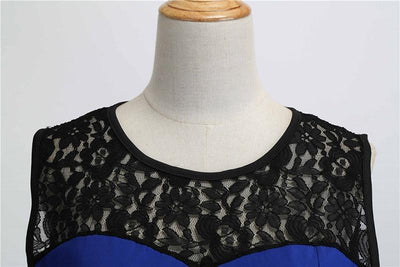 Blaues Vintage-Spitzenkleid