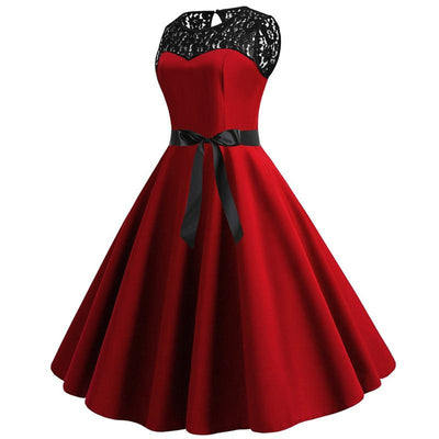 Vintage-Kleid aus roter Spitze