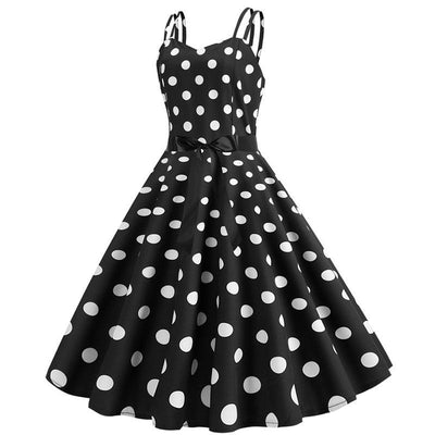 Vintage Rockabilly Kleid Schwarz Weiß Punkte