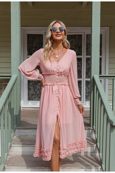 Vintage langes Chiffonkleid