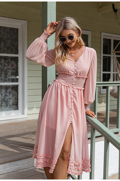 Vintage langes Chiffonkleid