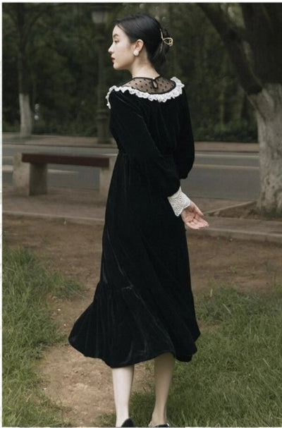 Vintage 40er Jahre Outfit Kleid Schwarz