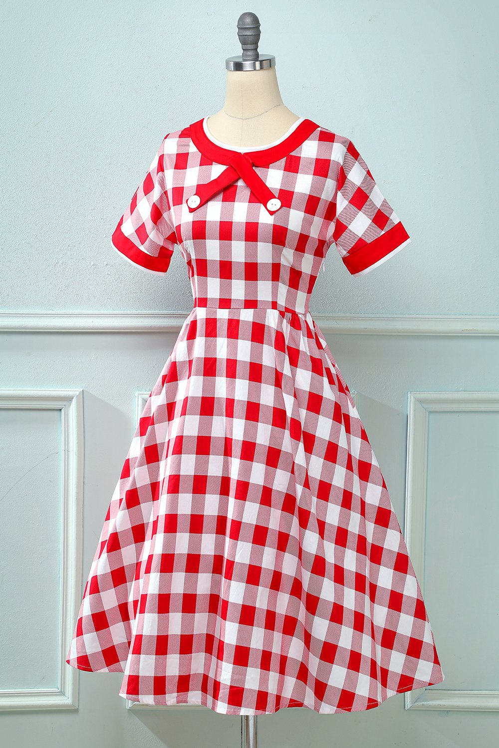 Vintage-Kleid mit Karomuster