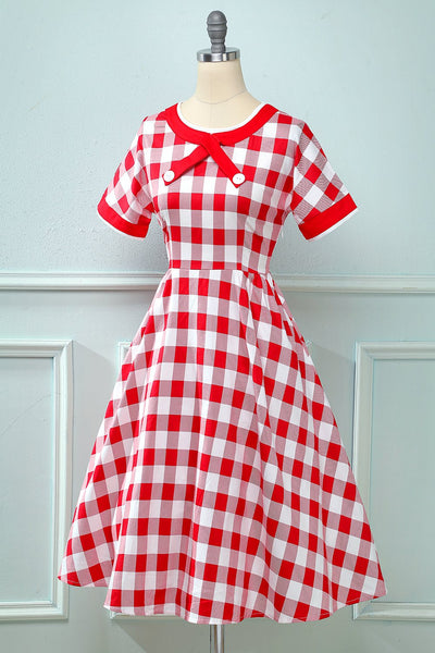 Vintage-Kleid mit Karomuster