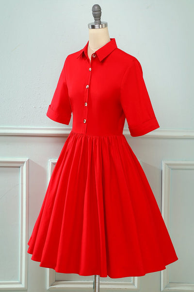 50er Jahre Vintage Faltenkleid