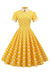 Kleid im Vintage-Stil mit gelben Punkten